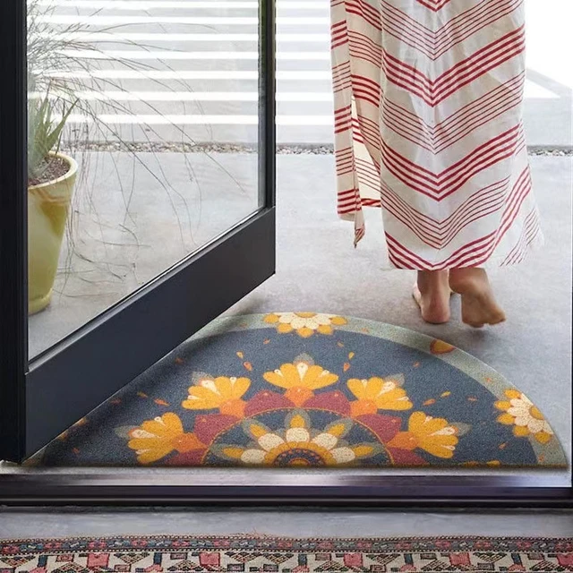 Rainbow Door mat Welcome Mat Entrance Cute Outdoor Anti-Slip Half