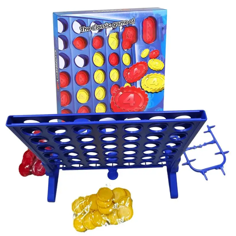 

4 In A Row Kid-friendly Spin Wooden Table Games Travel Game Bring Joy And Fun For Family Gathering Christmas Party