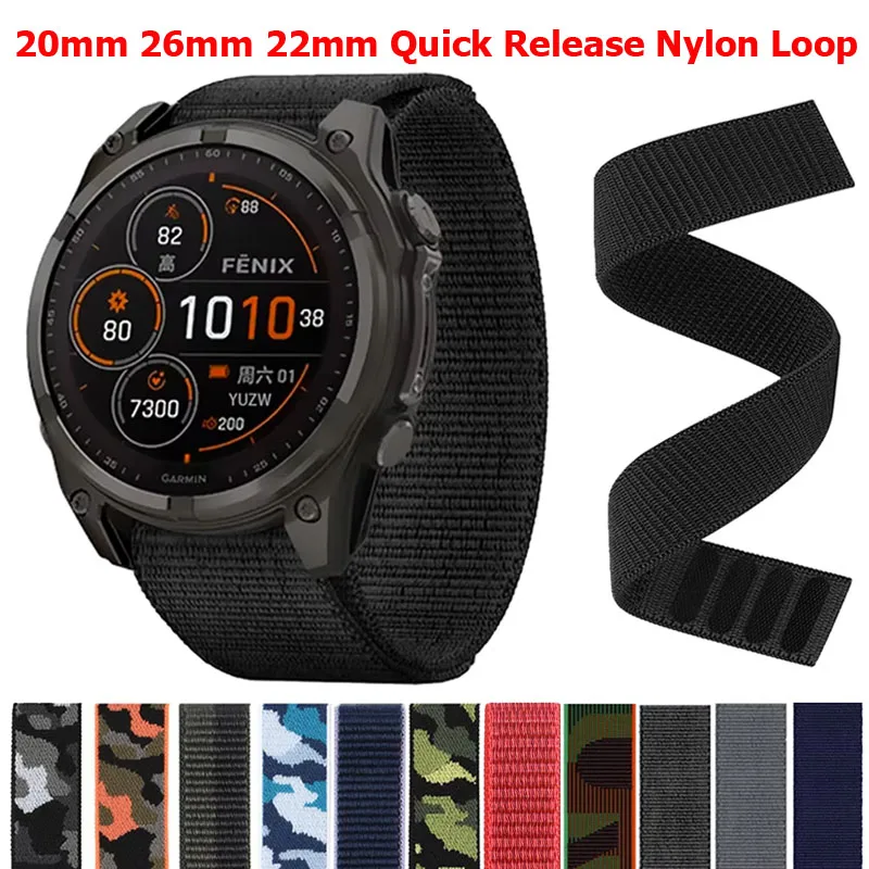 Nylon Quick Release Sports Band with Hook and Loop Fastener - Available in Multiple Widths