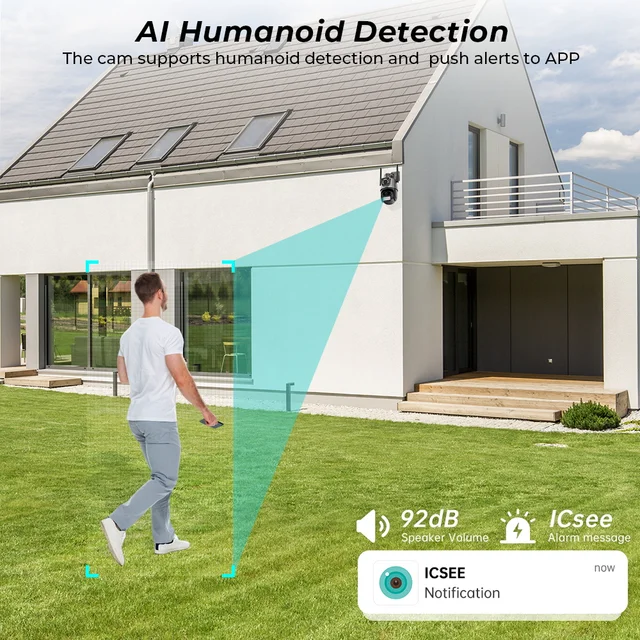 BESDER WIFI IP Camera 8MP 4K Dual Lens PTZ Camera Smart Home Protection Waterproof Security CCTV Video Surveillance Camera ICSEE 4