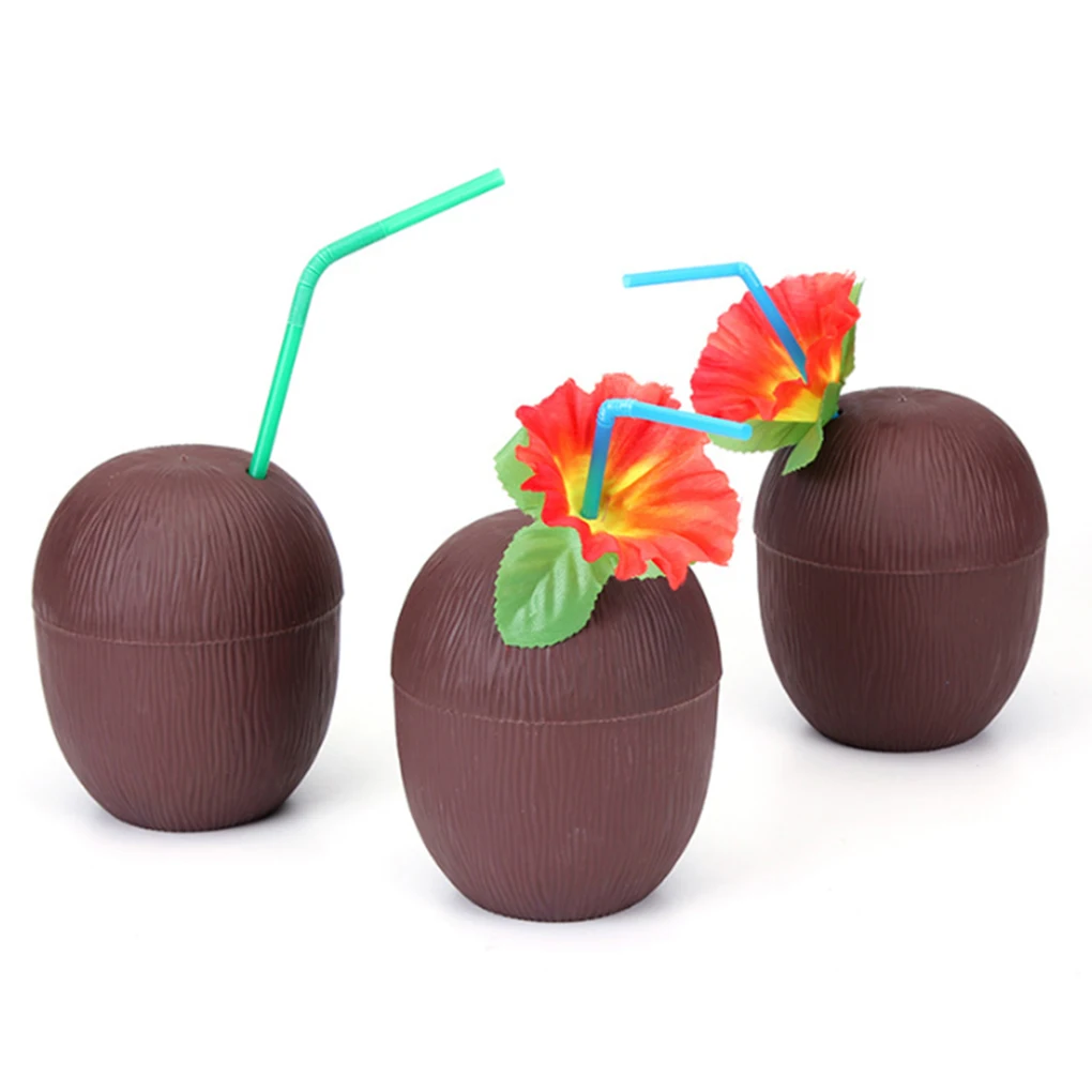 

Bottle Coconut-Shaped Drink Cup Portable Water Cup with Straw Party Beverage Bottle Decoration