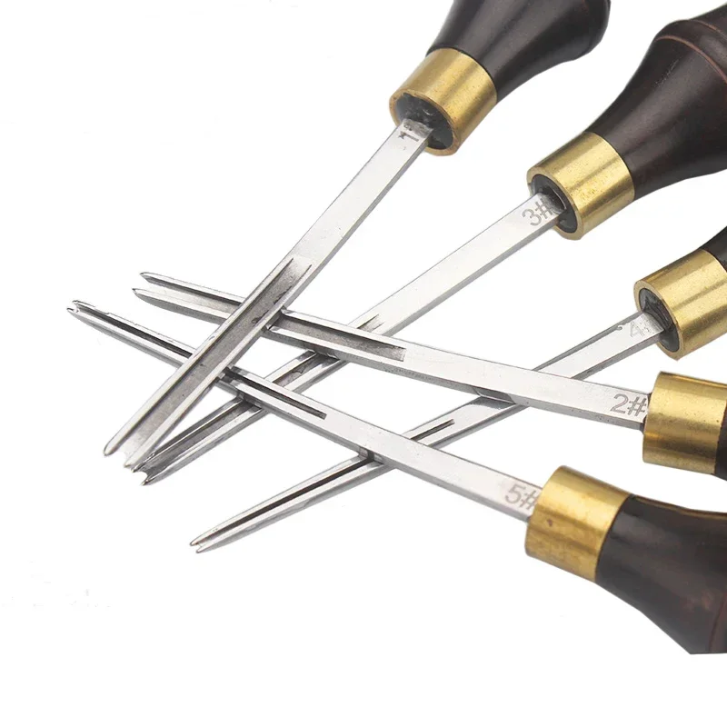Leather Tool Zxiixz 1Pcs 0.6 to 2.25mm Leather Edge Bevelers Wide Mouth Skiving Tool with Wooden Handle for DIY Leather Craft Professional