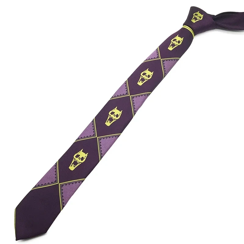 Anime JoJo's Bizarre Adventure Cosplay Kira Yoshikage KILLER QUEEN Skull Neck Tie