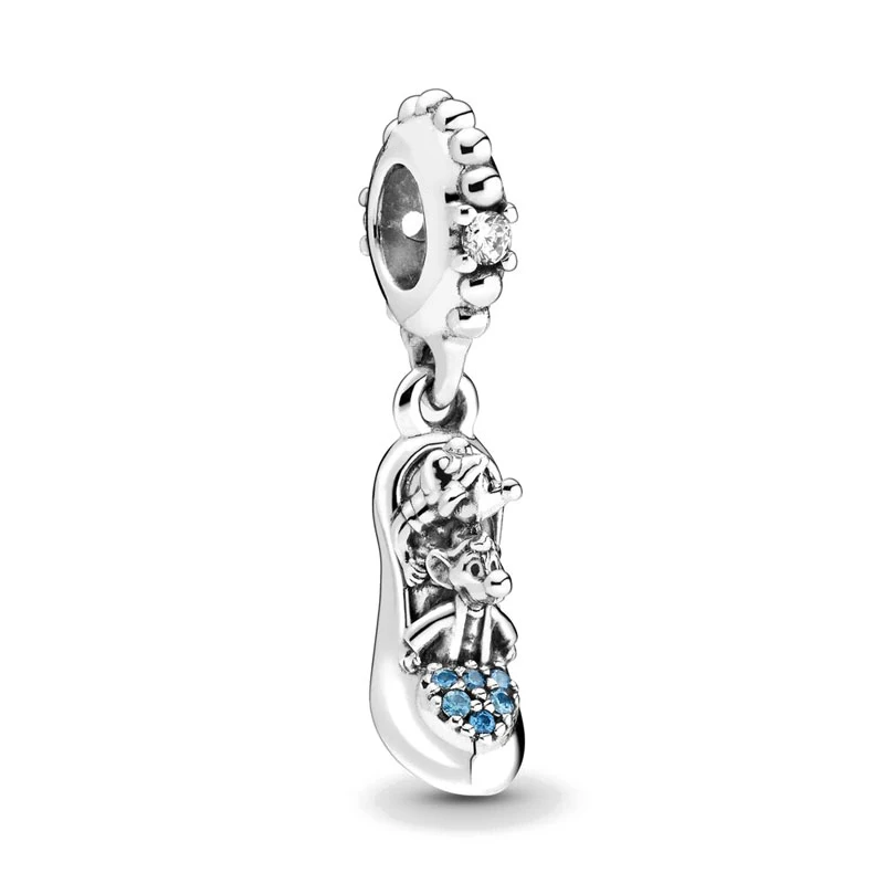 New 925 Sterling Silver Disney Mermaid Princess Elsa dress Charms Bead Fit Original Bracelets Pendant Charm DIY Women Jewelry 6