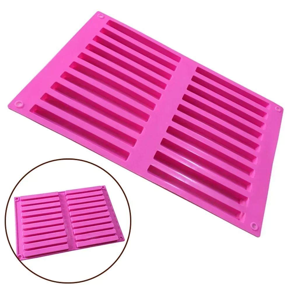 20 Hole Square Length Strips Silicone Mold Making Molded Chocolate Sticks Baking Molds French Dessert Chocolate Mold Cake Mold Cake Baking Tools Cake Making Tools
