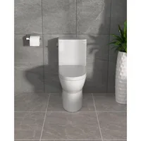 One-Piece Toilet Cyclone Flush Dual Flush 1.1/1.6 GPF Comfort Soft-Close Seat Ivory White, 12" Rough-In, 27.6 x 14.6 x 28.5 1