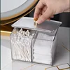 Makeup Tables Organizer Cotton Swab Storage Box Household Portable Transparent Cosmetic Holder Make Up Box Dresser Accessories 4