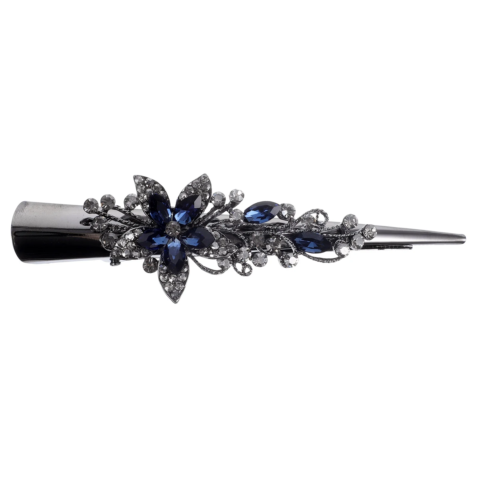 Bling Hair Clips Sparkle Rhinestone Barrette Decorative Crocodile Fancy Women Metal Alligator Small Thin Styling