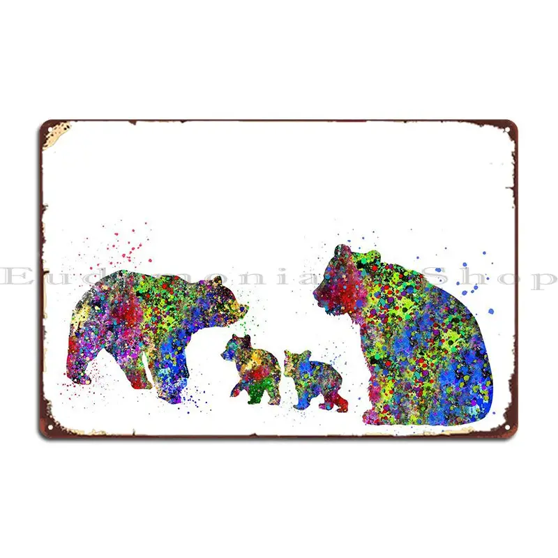 

Bear Family Metal Signs Pub Designer Rusty Home Sign Tin Sign Poster