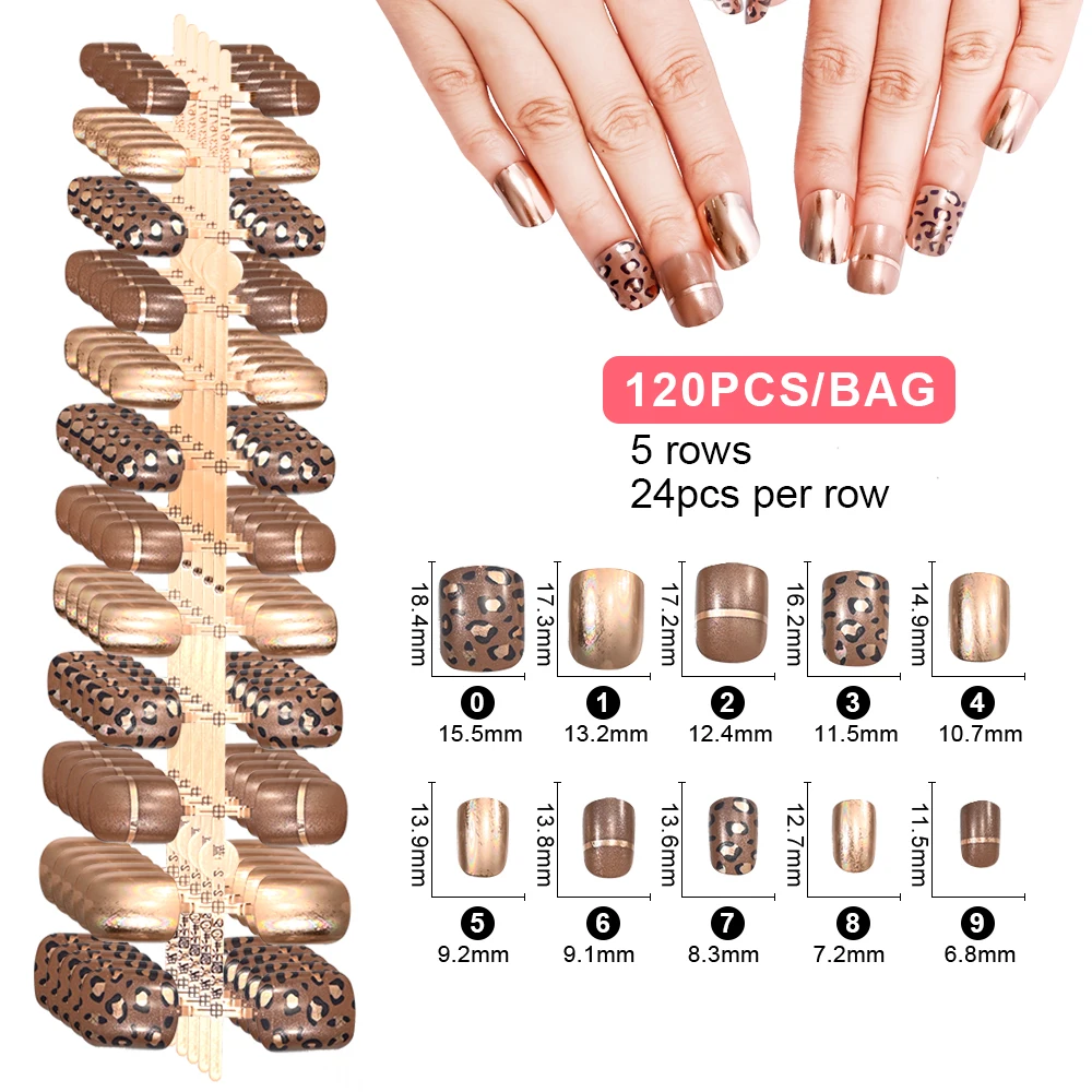 120pcs Detachable Square Coffin Fake Nail Tips