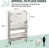 Shoe Cabinet, Freestanding Hidden Shoes Organizer with 3 Flip Drawers & Barn Door Design, for Entryway,Foyer,Hallway, Shoe Rack 2
