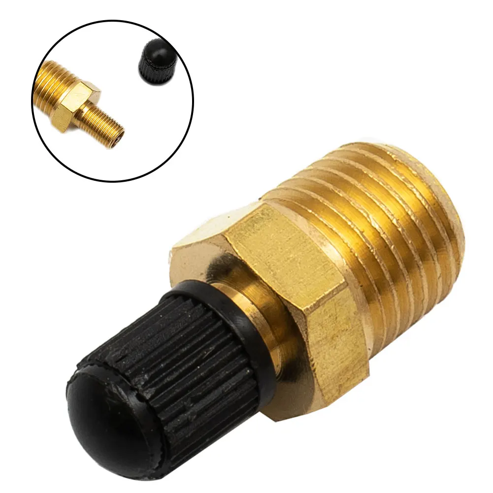 

1PC Brass ABS 1/4" NPT Valve Ickel Plated Brass Air Compressor Tank Fill Valve Tapones Car Wheel Tires Valves Black Gold