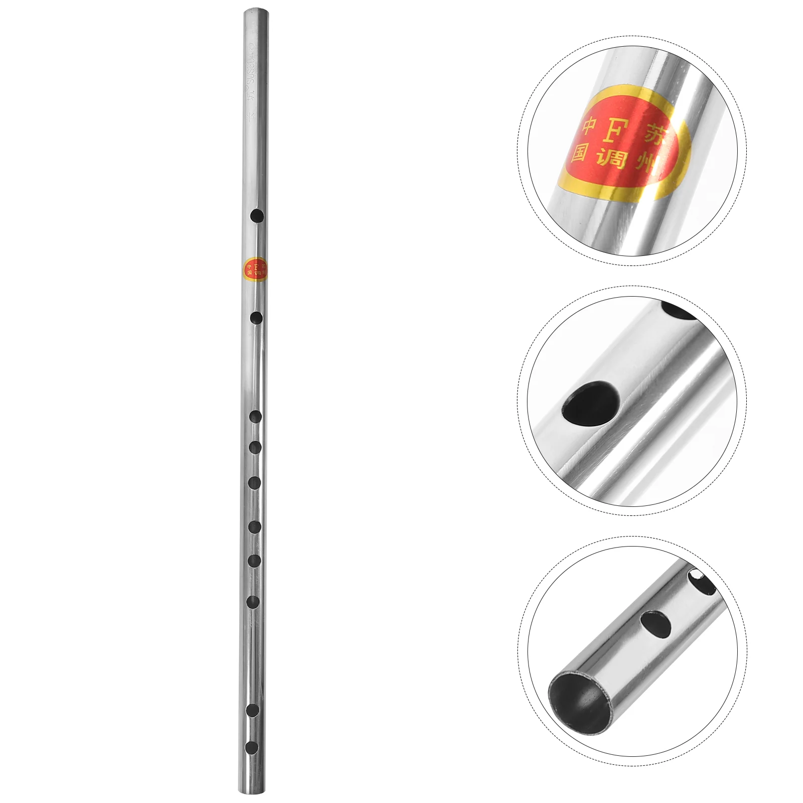 

High Quality Stainless Steel Long Flute Chinese Flute Introductory Lightweight Beginners Flute G F Key with Chinese knot
