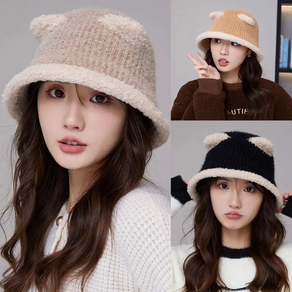 

Fashion Winter Hat New 4 Styles Cute Bear Ear Warm Caps Dome Panama For Women