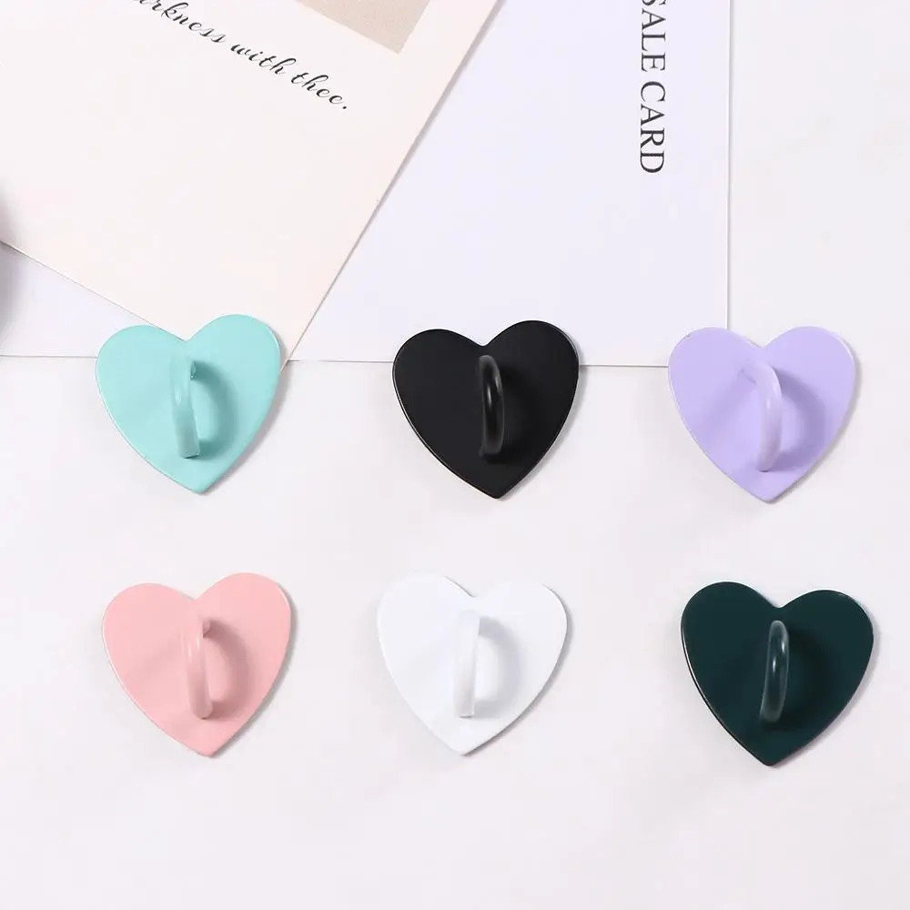 2 PCS Metal Heart Phone Charm Holder Finger Ring Stand Hooks 2.4cm Keychain Hooks Phone Accessories