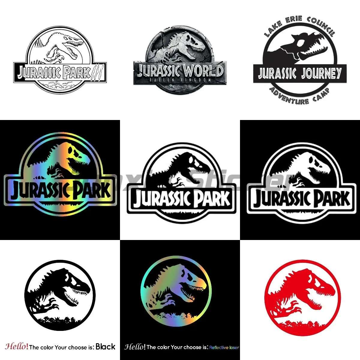Jurassic Park Dinosaur Decalcomania Creativa Per Auto, Paraurti, Windows Car Moto Logo Decalcomania Laptop Phone Tablet Bicicletta Pvc Decor