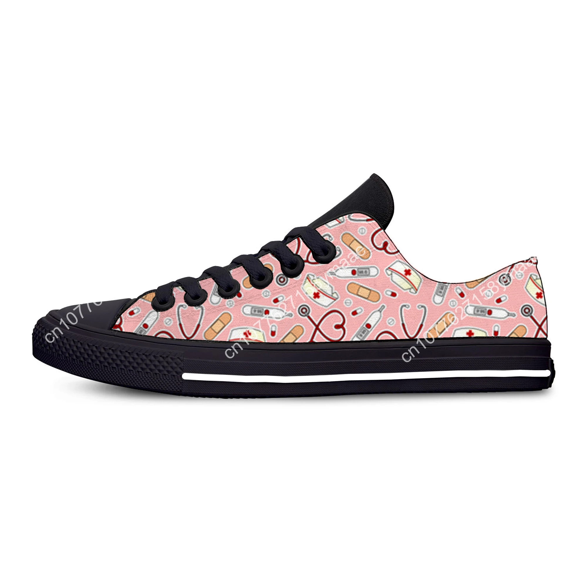Hot Cool Dentists Cartoon Nurse Pattern Fashion Lightweight Classic Canvas Shoes Men Women Casual Sneakers Low Top Board Shoes