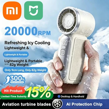 Ventilatore Portatile Pieghevole Mijia Mini 20000RPM con 5 Velocità, Chip AI Integrato, Regolazione, Porte Type-C per Ricarica - NOVITÀ