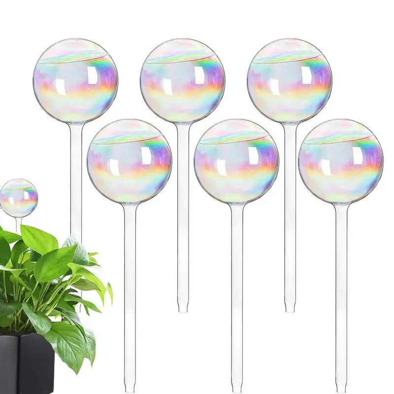 

Plant Self Watering Globes Glass Clear Rainbow Gradient Color Self Watering Spikes Decorative Clear Glass Watering Device