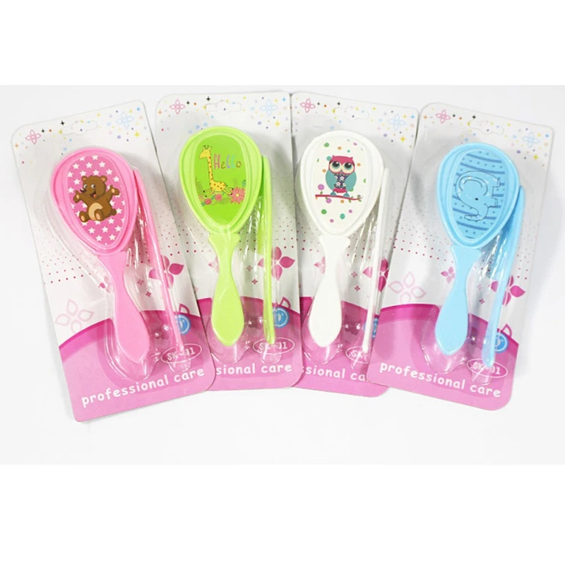2pcs/set Soft Toddler Brush Comb Brush Cartoon Baby Hairbrush Newborn Hair Infant Comb Kids Head Massager Baby Care
