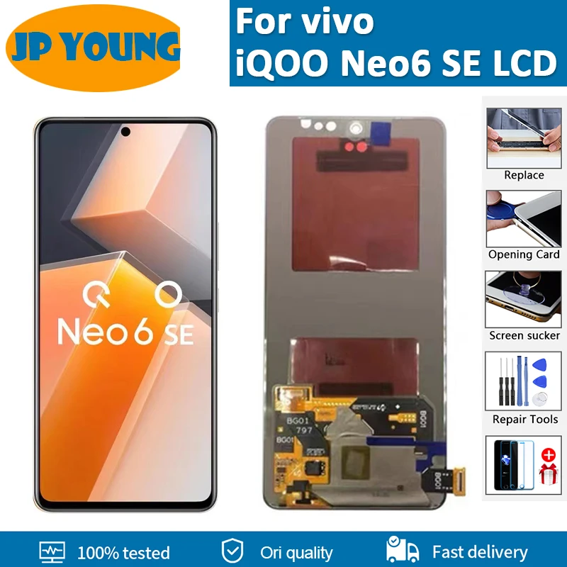 

6,62 "оригинальный AMOLED ЖК-дисплей для vivo iQOO Neo6 SE, ЖК-дисплей для vivo iQOO Neo 6SE V2199A LCD