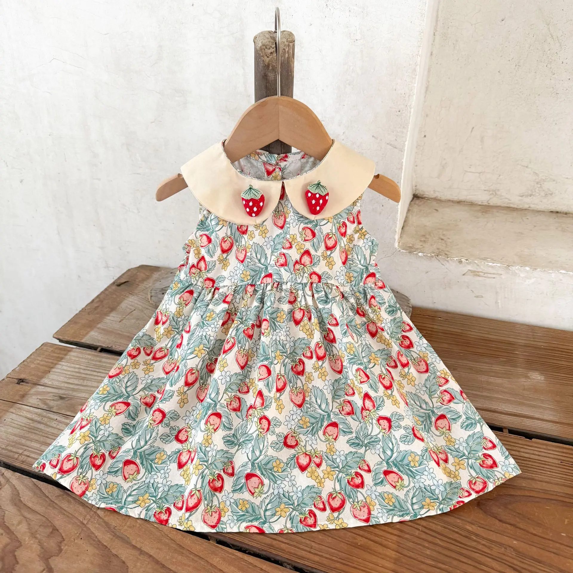 white christmas dresses Cotton Muslin Baby & Toddler Dress with Spring Flowers main image 1