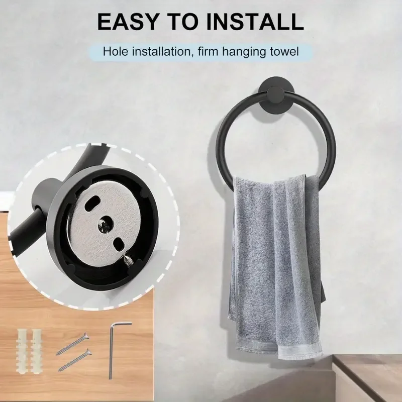 2Pcs Bathroom Hardware Set, Stainless Steel Bathroom Accessories Set Includes Towel Holder And Toilet Paper Holder-Saving Design