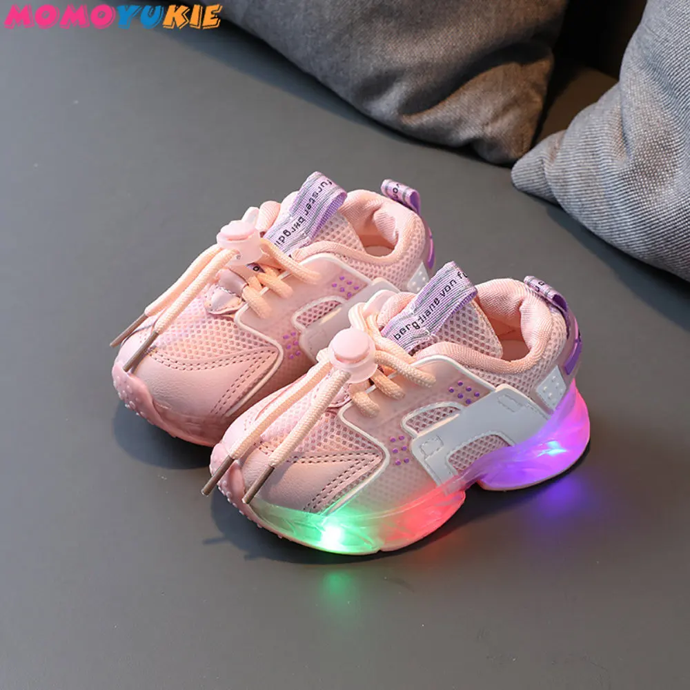 2022 autumn Children Mesh Breathable Casual Glowing Shoes for Kid Sneakers Boys Baby with Luminous Sole Baby Toddler Shoes 1