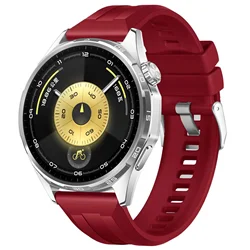 Official 22mm Silicone Sports Watch Strap - Enhanced Comfort and Style - Huawei GT6 Pro 46mm (Deep red)