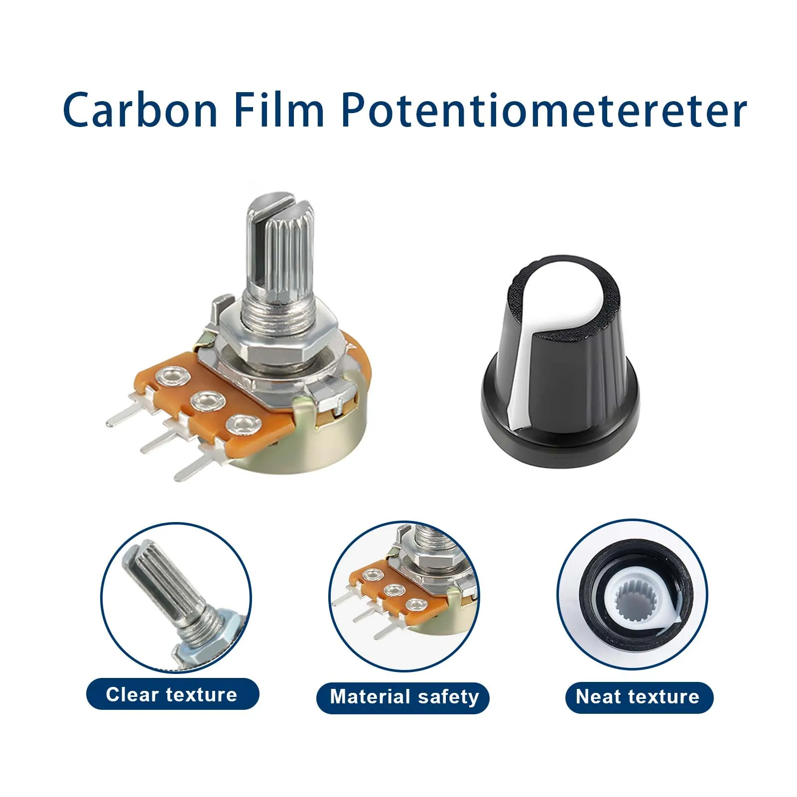 5Pcs WH148 Potentiometers 3Pin 1K 2K 5K 10K 20K 50K 100K 250k 500K 1M Ohm Linear Taper Rotary Potentiometer Resistors