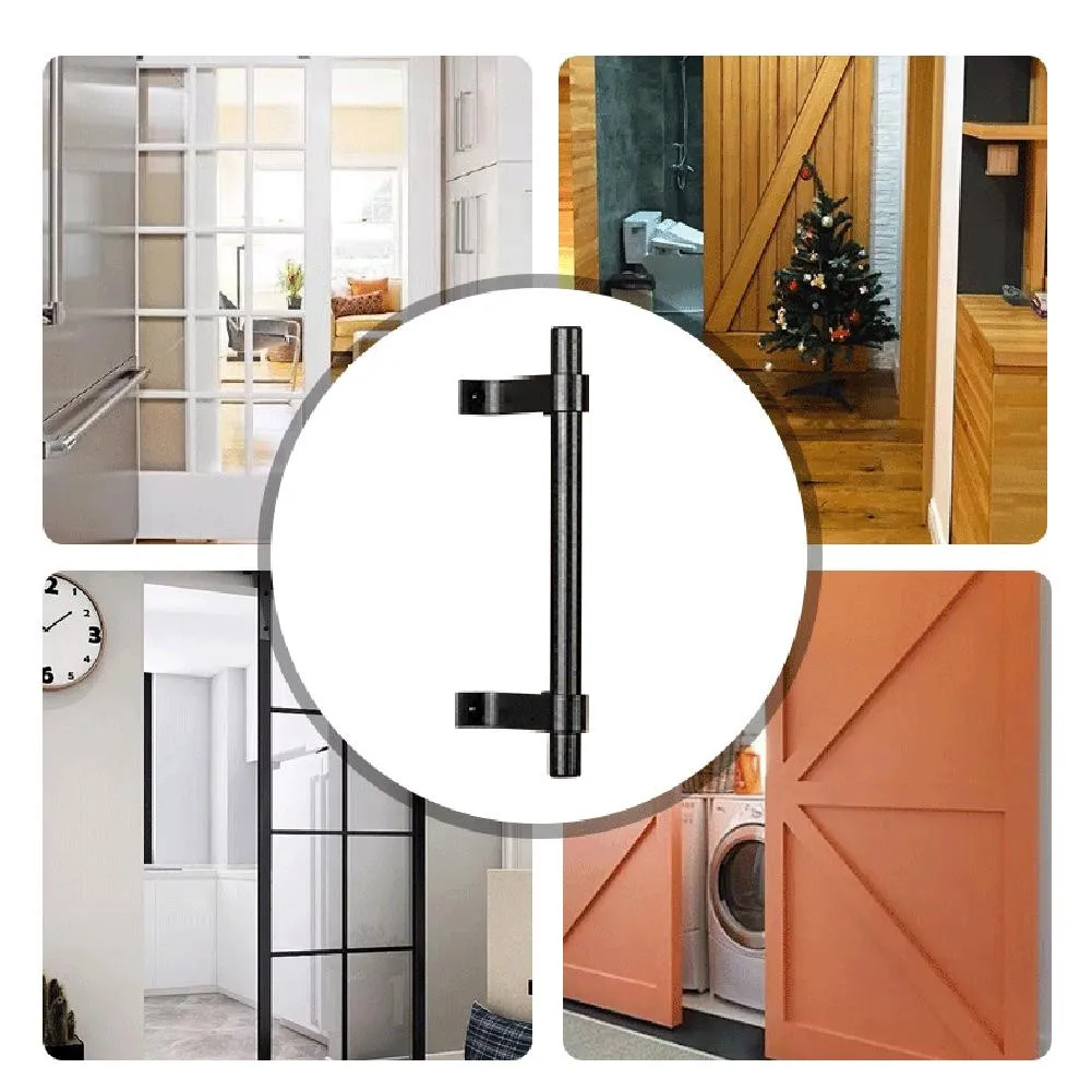 Home Door Handle Household Black Carbon Steel Barn Sliding Pull Old Vintage Hardware 19.5cm Knobs Security Safety