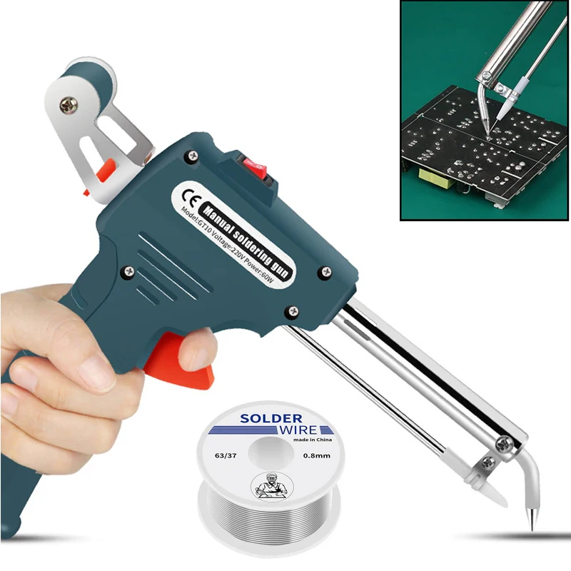 60W Electric Soldering Iron Manual Soldering Gun Internal Heating