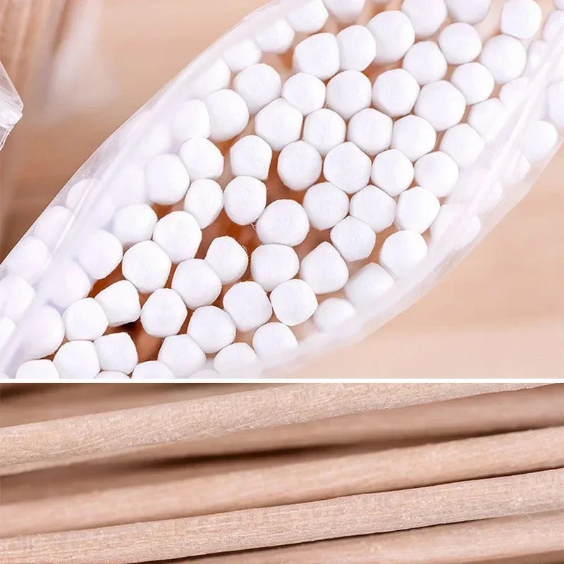 Double Ended Cotton Swabs Household Makeup Removal Ear Digging Hygiene Cleaning Cotton Swabs Disposable Round Head Cleaning 5