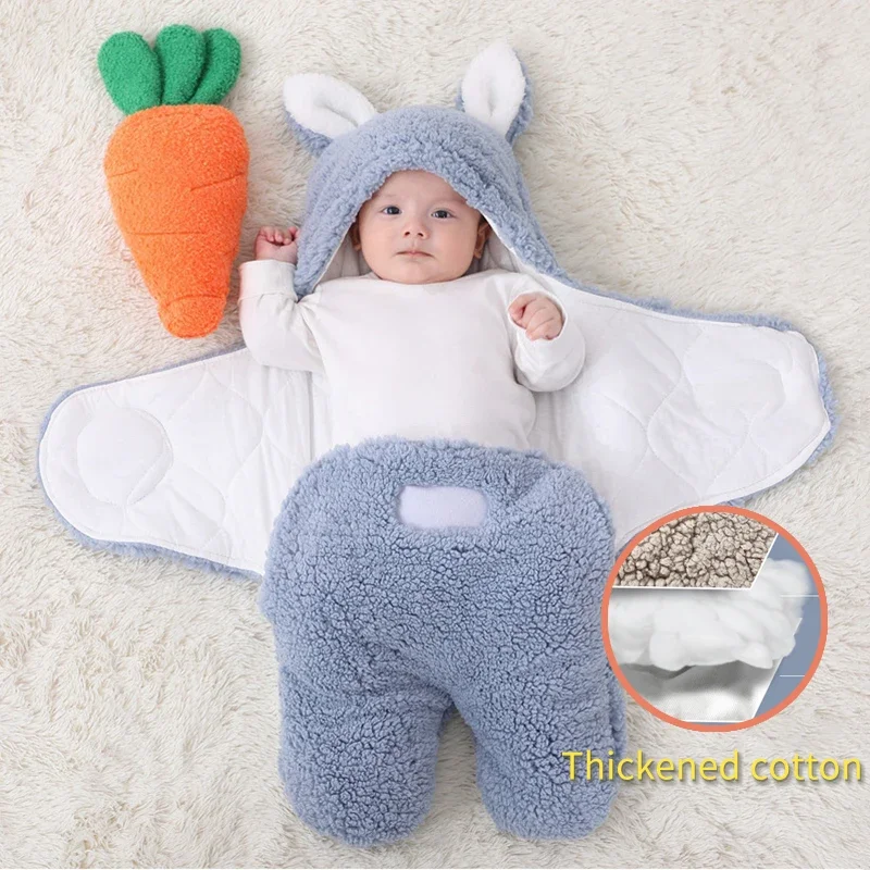 Baby Sleeping Bag Pajama Baby Clothes Newborn Soft Winter  Thickened Fleece Lining With Pure Cotton Infant Sleepwear Blanket