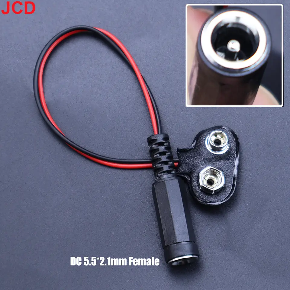 5pc 9V Battery Connector Power Clips DC Jack Male Female Alligator Snap Adapter Wire Holder Cable 9 Volt Lead Socket Plug Barrel image 18