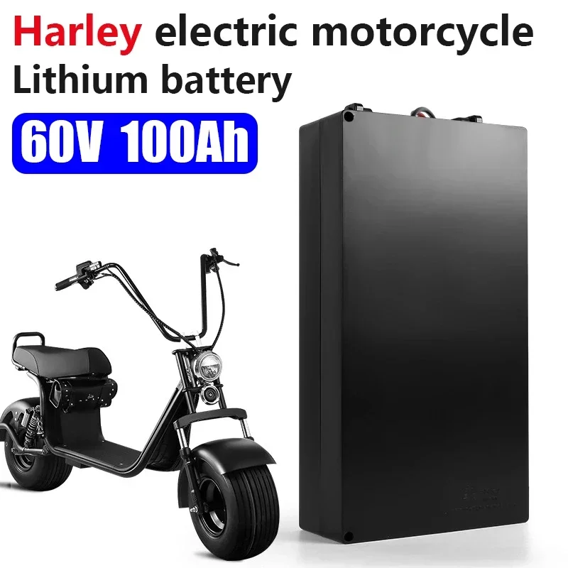 

Harley Electric Car Lithium Battery 18650 Battery 60V 100Ah for Two Wheel Foldable Citycoco Electric Scooter Bicycle