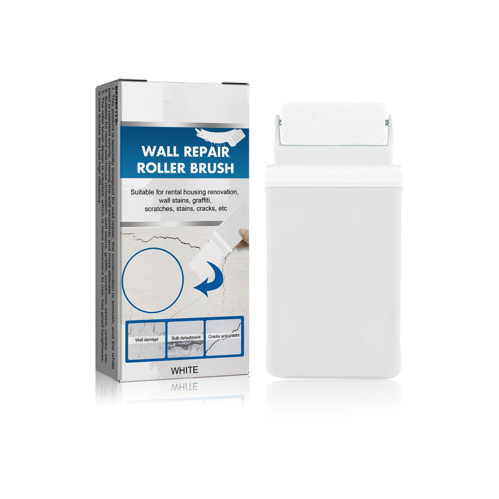 

100g Portable Wall Repair Paint Wall Spackle with Roll Brush Cover Interior And Exterior Scratches