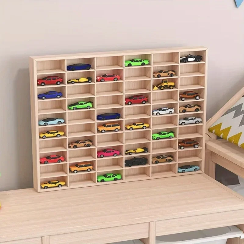 Solid Wood Storage Box Storage Box Organizer Box Storage Solid Wood Domeka Car Storage Cabinet Wall Shelf Wooden Toy Multi-Grid