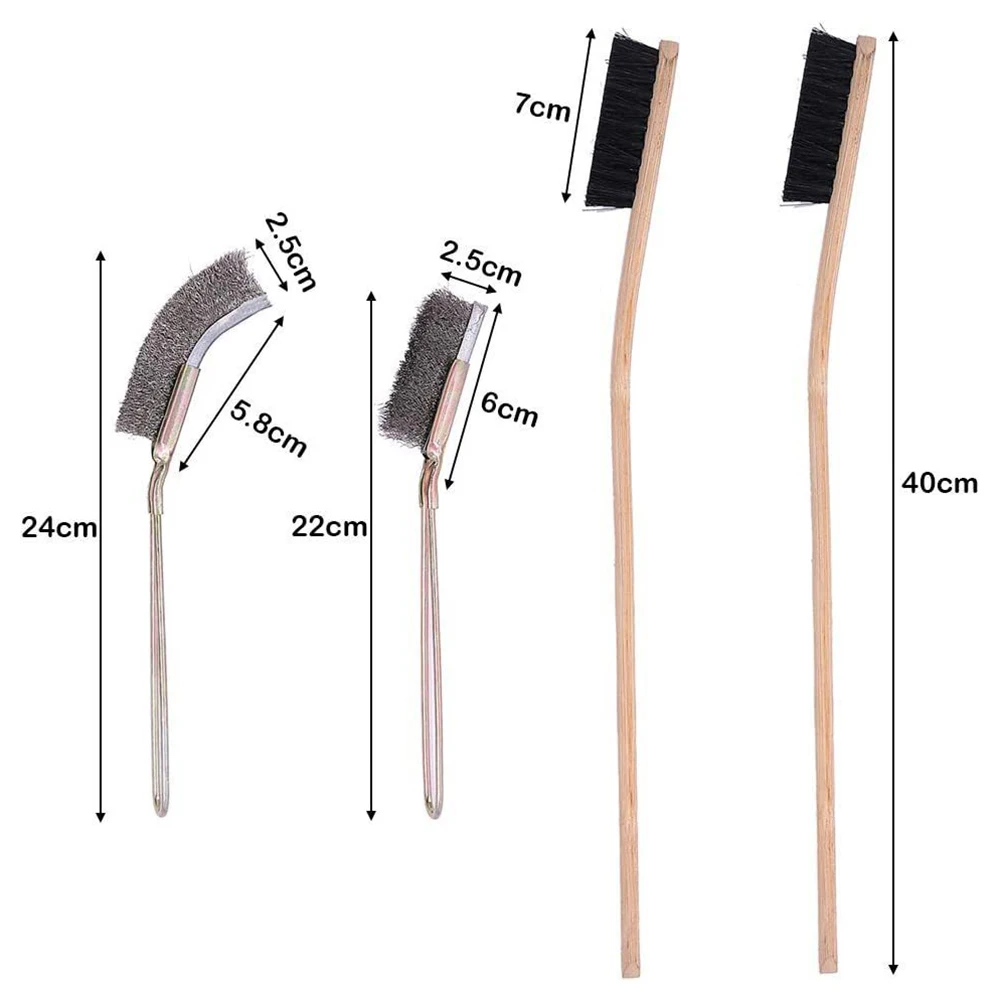 3Pcs Long Handle Bird Cleaning Brush 3 Sizes Bamboo And Stainless Steel Pets Cage Cleaning Brushes With Hanging Holes