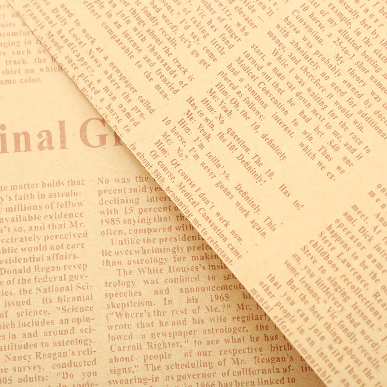 20Pcs 클래식 빈티지 포장지 신문 스타일 선물 포장용 두꺼운 크래프트 종이 꽃 묶음 DIY 공예 결혼식