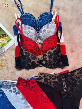 Logirlve French Lace Embroidery Women Lingerie Set Sexy Thin Cup Push Up Bra High Quality Silk Intimates Comfort Underwear 1