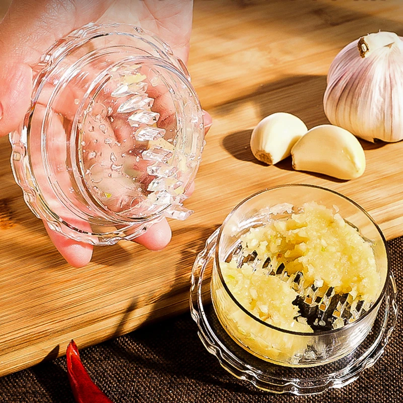 Garlic Presses Manual Mashed Garlic Ginger Crusher Processor Food Chopper Fruit Slicer Twist Box Kitchen Tool Crusher 1PC garlic masher