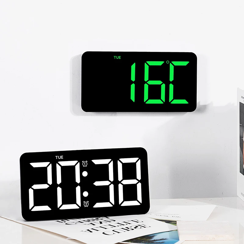 Large LED Digital Alarm Clock with 10.8 Display - Modern Wall & Desk Timepiece for Bedroom and Home Decor by NIDITON