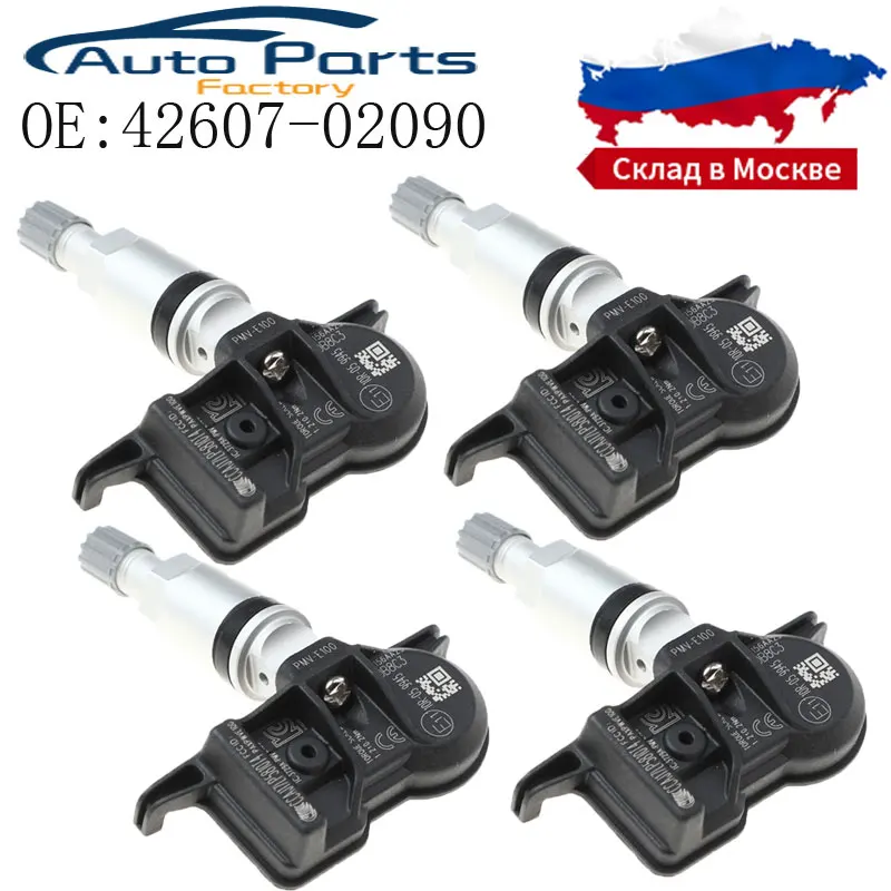 TPMS Tire Pressure Sensor For Toyota Avalon Camry 4Runner Corolla 433MHz 42607-02090 4260702090 42607-02070 4260702070 4PCS