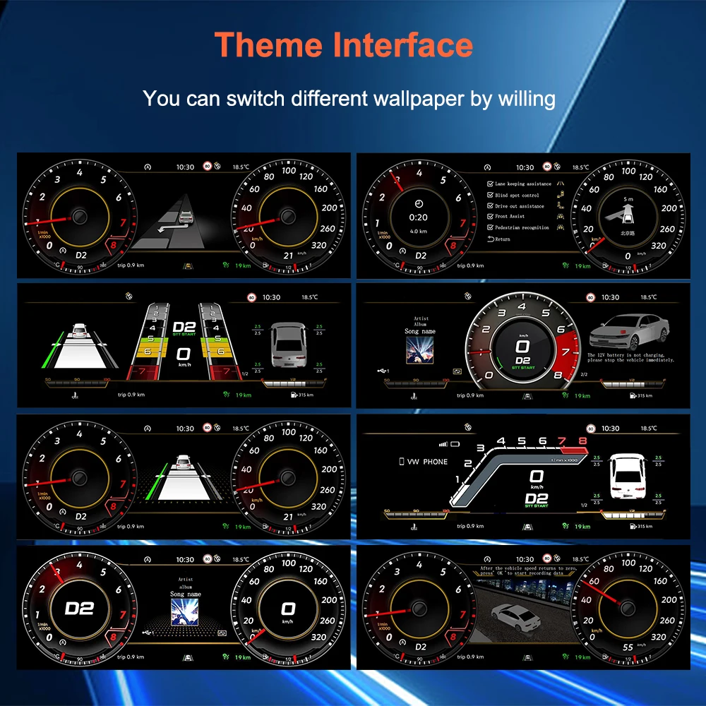 Panel de Instrumentos Digital LCD Bonroad de 12.3'' para SAIC Volkswagen Tiguan 2010-2017, Radio para Auto, Panel de Instrumentos, Cabina 7