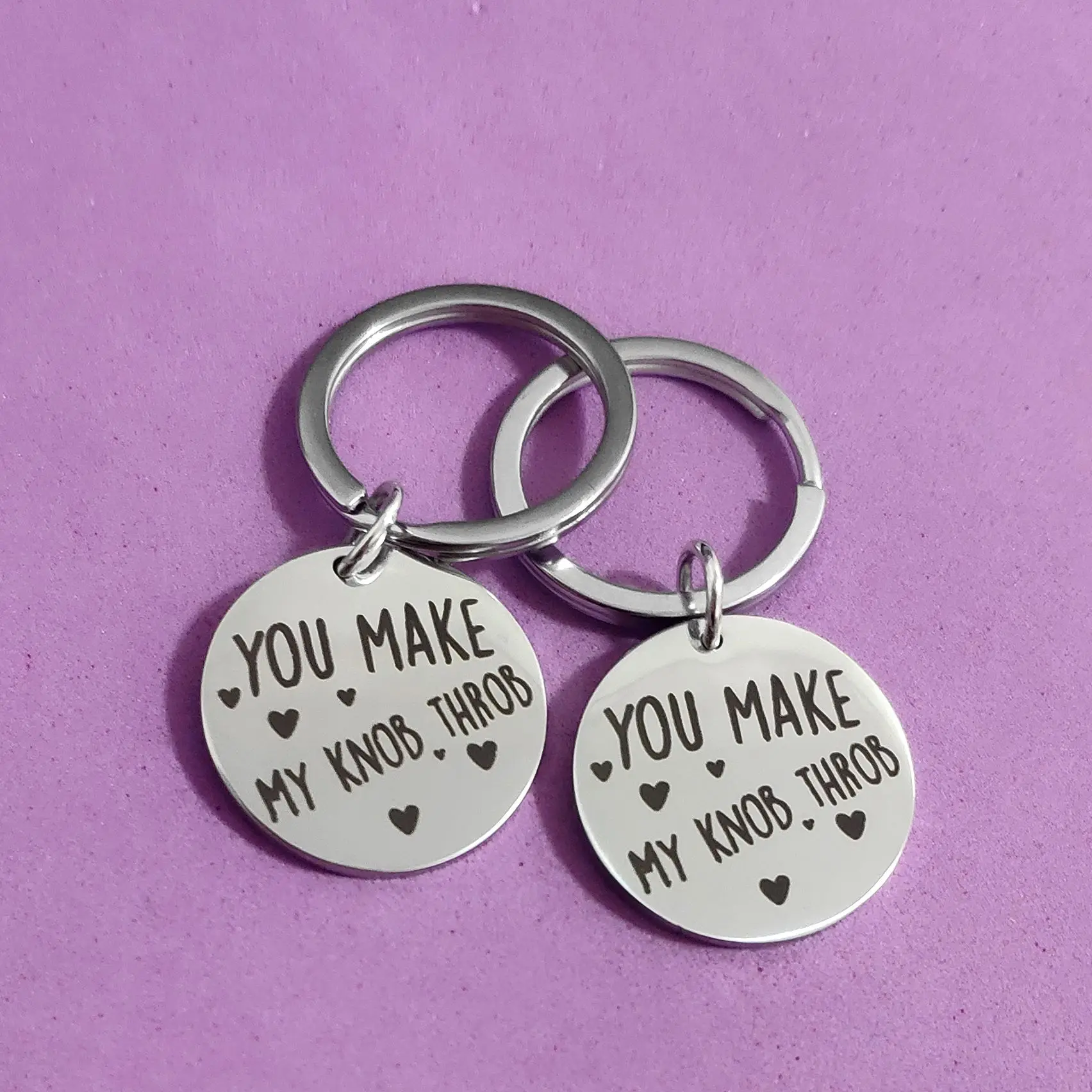 

Keyring YOU MAKE MY KNOB THROB Keys Holder Anniversary Couple Gift Creative Birthday Ornaments Lettering Valentine's Day Fashion