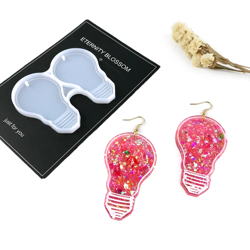 

DIY Creative Light Bulb Shape Earrings Pendant Decorative Silicone Mold for Jewelry Casting Keychain Pendant Epoxy Resin Mold