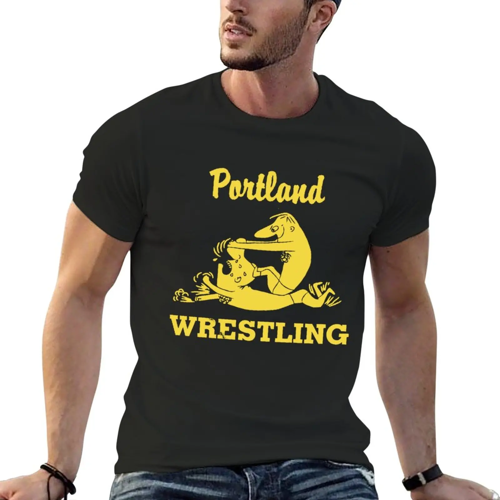 Nuovo Rinnovato Portland Wrestling Logo T-Shirt Camicie Graphic Tees Sweat Shirt Abbigliamento Uomo