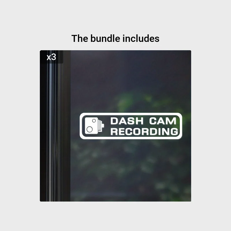 Description Picture 5 of itemDASH CAM RECORDING Car Stickers Window Windshield Rear Bumper Vinyl Decals Waterproof Scratches Decoration Auto Accessories