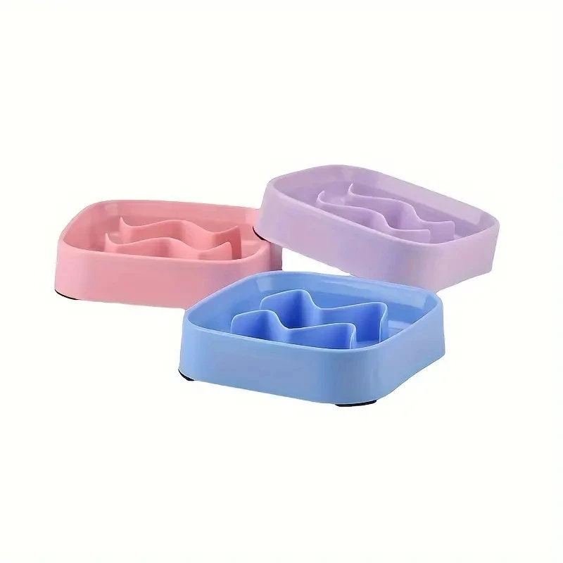 Square Pet Slow Feeding Cat Bowl Anti-choking Dog Puzzle Food Bowl Water Basin Anti-Overturning Cat Feeding Drinking Container images - 6